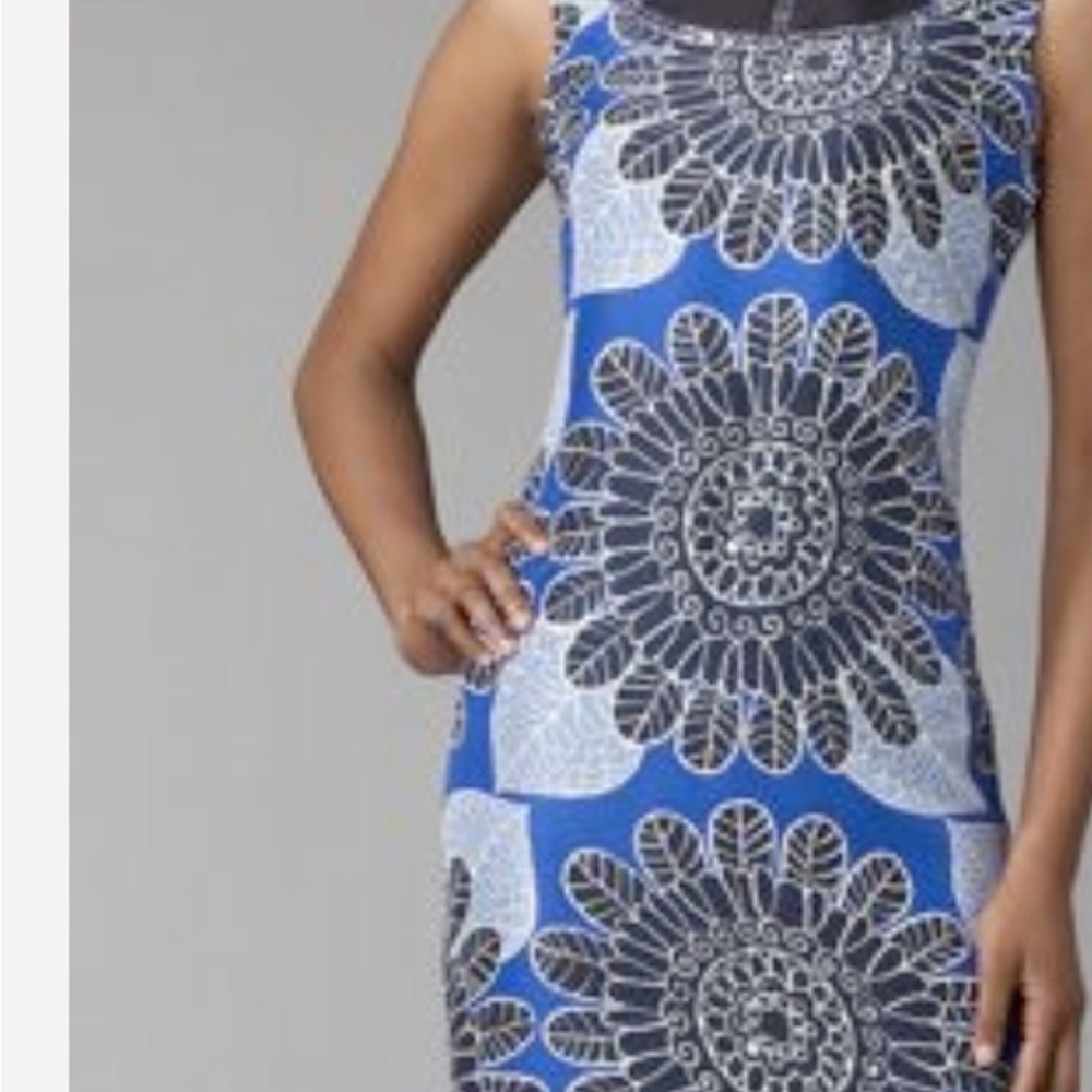 Tory Burch Silk Floral Medallion Beaded Dress